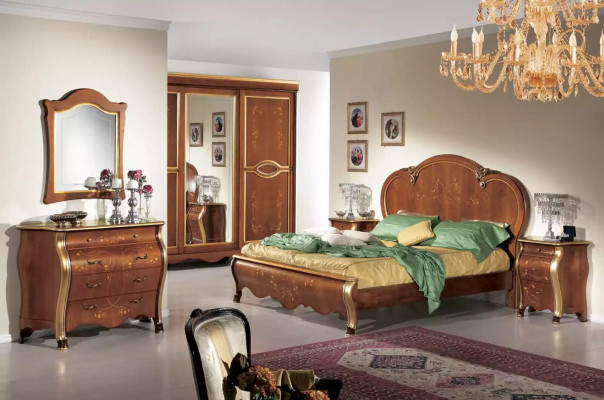 Komplett Schlofkummer Set Bett 2x Nuetsdëscher Gaderob Kommode