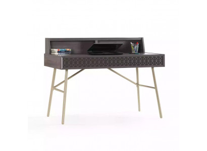 Computerdësch Schreifdësch Holz Dësch Büro Dësch Griis Kanderdësch Luxus