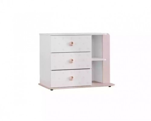 Kommodeset mat Spigel Wäiss Holz Rosa Schaf Holzschaf Modern