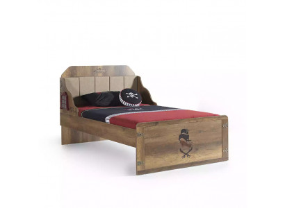 Bettkader Funktiounsbed Auszéiht Pirat Braun Holz Kannerbett Bett