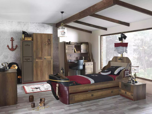 Pirat Holzkascht Luxus Kleederschaf Kascht Kanner Holz Brong 3 Dier
