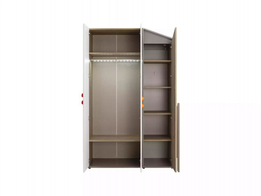 Modernen Kleederschaf Holzschaf Schaf Miwwelen Holz 3 Dier Design Wäiss