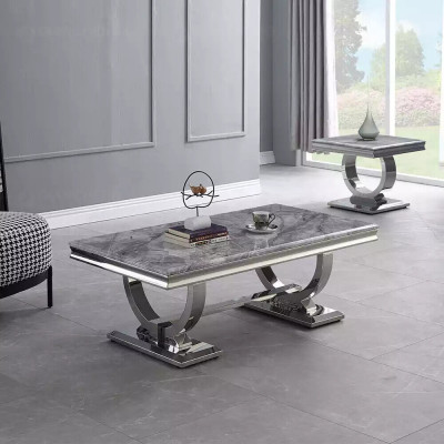 Modernen Gray Couchtisch Edelstahltisch Stuff Tischen Luxus Design