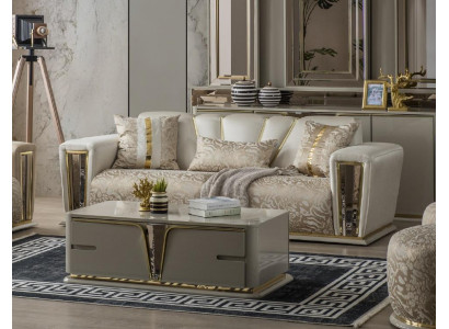 Moderne Couchdësch Wunnzëmmermiwwelen Edelstolmiwwelen Holzdesign Beige