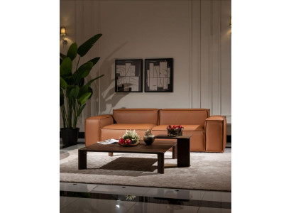 Luxus Dräisaz Sofa 3 Sëtz Braun Polstersofa Couch Konschtlieder Nei