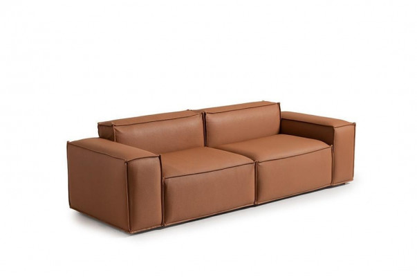 Luxus Dräisaz Sofa 3 Sëtz Braun Polstersofa Couch Konschtlieder Nei
