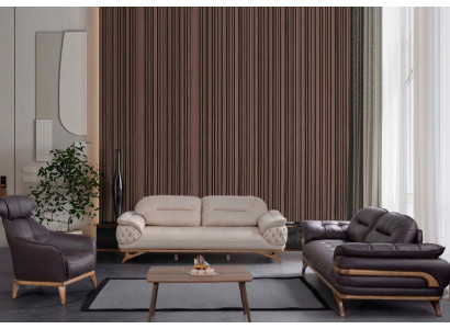 Wunnzëmmer Miwwelen Designer Sofa Garnitur Dräisëtzer Fotell Sëtzgrupp Nei