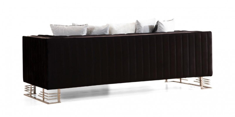 Schwaarz-Wäiss Sofae Luxus Wunnzëmmer Garnitur Dreisëtzer Fauteuil 4-teiligt Set