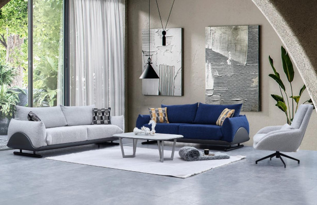 Wunnzëmmer Sofagarnitur Designer 3-Sëtzer Luxus Fauteuil 3er Canapé 3tlg