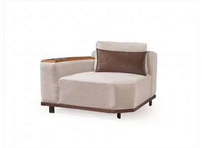 Beige Modulsofa Designer Ecksofaen L-Form Canapéën Wunnzëmmer Miwwelen Nei