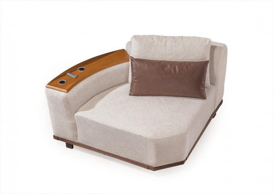 Beige Modulsofa Designer Ecksofaen L-Form Canapéën Wunnzëmmer Miwwelen Nei