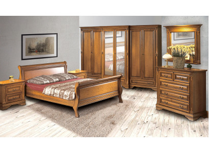 Schlofzëmmer Bett Nuetsdësch Komoud Kleederschaf Luxus Set 6tlg.