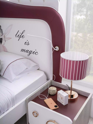 Modern Kannerzëmmer Garnitur Holz Miwwelen Kannerbett Schreifdësch Regal
