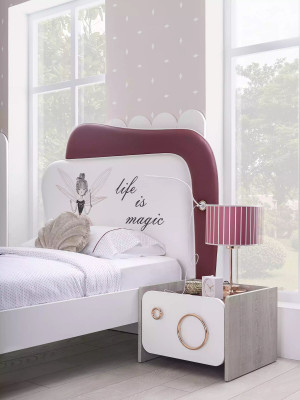 Modern Kannerzëmmer Garnitur Holz Miwwelen Kannerbett Schreifdësch Regal