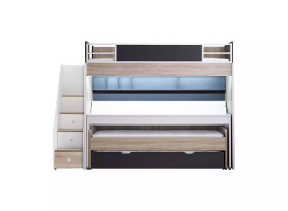 Luxus Etagenbett Bett 3 Schlofzuel Multifunktiounsbed Holz Héichbett Holz