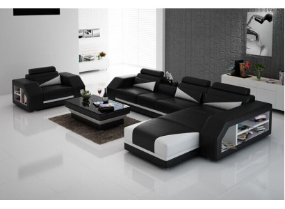 Design Ecksofa Couch Polster-Garnitur Automatesch Relax Funktioun Sofa Neit Lieder