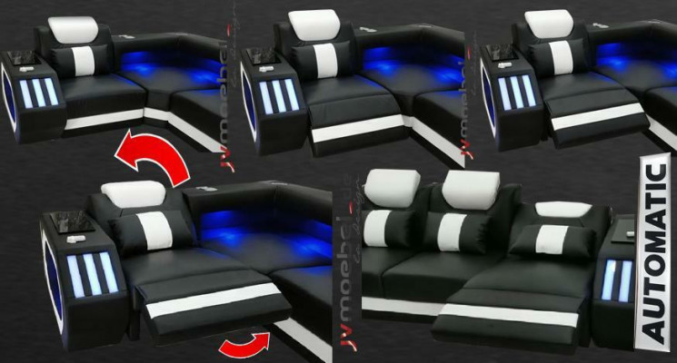 Design Lieder Polster Sëtz Zëmmer Eck Wunn Canapé +USB Designer Garnitur Canapéën Nei