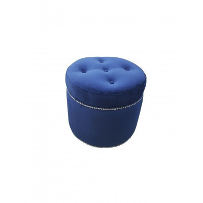 Chesterfield Pouf Textil Foussstell Rond Hocker Polsterhocker Sëtzhocker Sëtz Nei