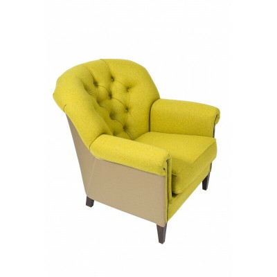 Iwwersessel Sëtz Fernseesstull Gepolstert Sofa 1-Sëtz Relax Chesterfield