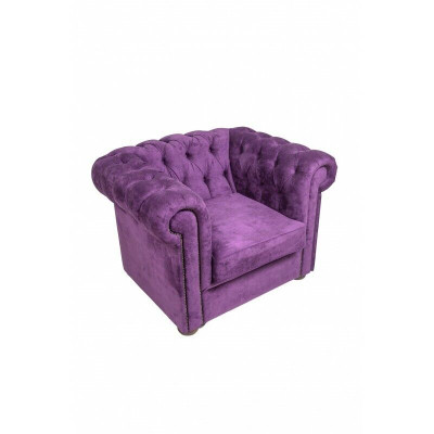 Chesterfield Fauteuil Canapé Polster 1-Sëtzer Samet Design Canapéë Sofas