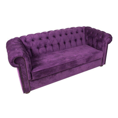 Sofa 3 Sëtzer Chesterfield Couch Schlofssofabettfunktioun Couchen Sofae Stoff Nei