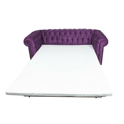 Sofa 3 Sëtzer Chesterfield Couch Schlofssofabettfunktioun Couchen Sofae Stoff Nei