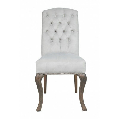 Grou Chesterfield x6 Lehnstull Designer Holzféiss Luxuriéist 6-er Set