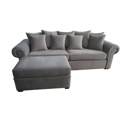 Sofa 3 Sëtzer Chesterfield Polster Klassesch Sofae Dräisëtzer Stoff Couchen