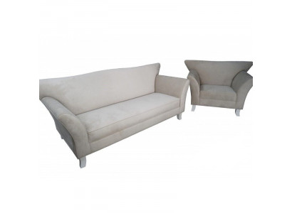 Sofa 3-Sëtzer + 1 Sëtzer Sofagarnitur Polster Designer Couche Sofa Garnitur