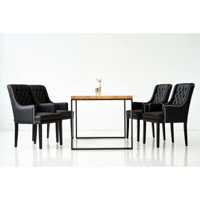 Iesszëmmer Dësch + 4 Chesterfield Still Luxus Iesszëmmer Grupp 5tlg. Set