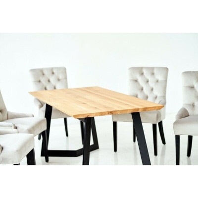 Braunen Holziesstësch mat Metallgestell Designer x6 Chesterfield Still Luxus 7-Teile Set