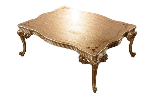 Barock Rokoko Gold Massivholz Dësch fir d'Wunnzëmmer