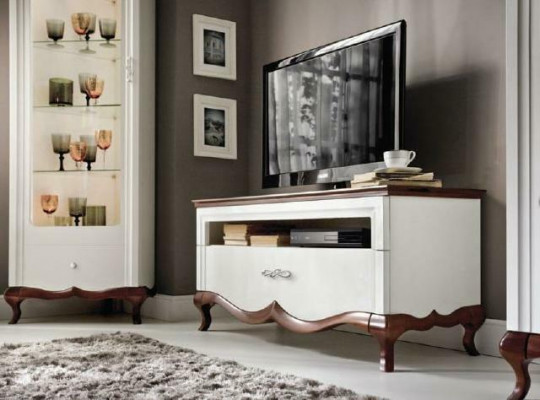 Massivt Holz Handaarbecht Klassischen Ënnerschank RTV Fernsehschränk MI-RTVD