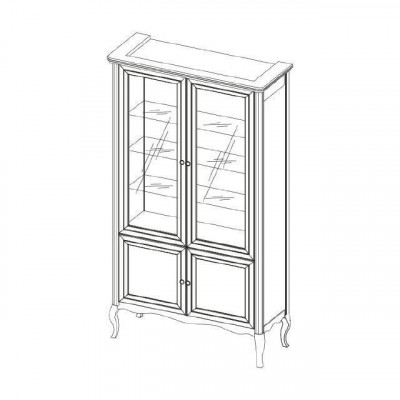 Schaf Klassesch Vitrin Vitrineschaf Massivholz Echtholz - Modell PR-W2