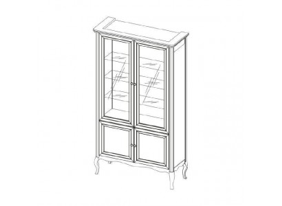 Schaf Klassesch Vitrin Vitrineschaf Massivholz Echtholz - Modell PR-W2