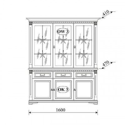 Klassesch Vitrine Vitrine-Schaf Vitrine Glasschaf Schaf Kolonial Nei OK3