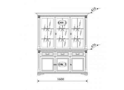 Klassesch Vitrine Vitrine-Schaf Vitrine Glasschaf Schaf Kolonial Nei OK3