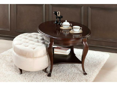 Ronne Pouf Hocker Lieder Ottoman mat Dësch Servéiertdësch 2tlg Set Garnitur Verona