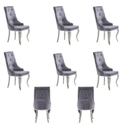6x Chesterfield Designer Polstersëtz Still Sëtzt Textil Garnitur Nei