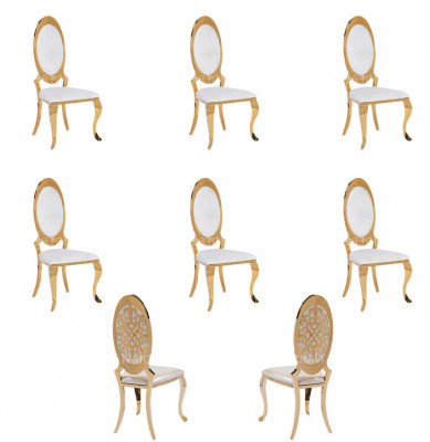 Stull 6x Grupp Fauteuil Still Set Luxus Textil Nei Iesszëmmer.