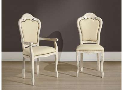 Stull mat Armlehnen Iesszëmmerstull Holz Nei Iesszëmmersstill Design Fauteuil Barock