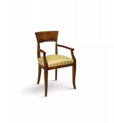 Stull mat Armlehn Sallstull Holz Klassesch Mobiliar Polster Textil