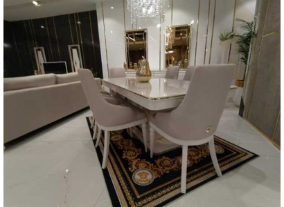 Stulleset 6x Textil Këssen Iesszëmmerstull Modern Miwwelen 6d.