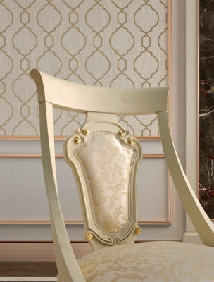 Iesszëmmerstull Stull Iesszëmmer Still Holz Design Stil Barock Beige Lehn Sëtz