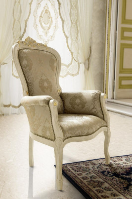 Iesszëmmer Stull Fauteuil Set Club mat Armlehnen Luxus Fauteuil Still Miwwelen Italien