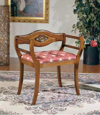 Designer Still Klassesch Polster Stoff Sëtzmiwwelen Wunnzëmmer Lehnstill