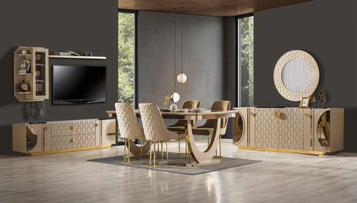 Béigen Iesszëmmerstull, Wunnzëmmer Sofa, Wunnzëmmer Club, TV Cocktailparty, Nei
