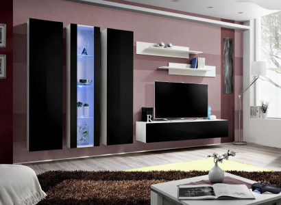 Wohnwand Luxus Wunnzëmmer Miwwelen Komplett Set 6 Stéck Designer Ariichtung