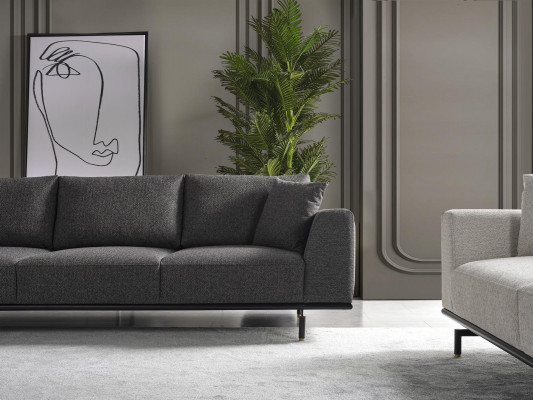 Komplett Canapé-Set Sofa Sofas Fauteuil Gro Sofa-Garnitur Set 4-Stéck