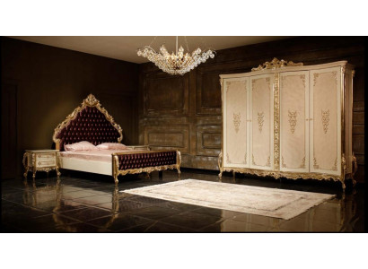 Klassescht Schlofzëmmer Set Duebelbett 2x Nuetsdëscher Kommode Schaf